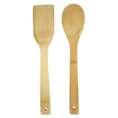 Espátula e Colher Bambu 30cm 2 Unidades Decore sua Cozinha