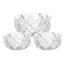 Conjunto Diamond Lyor Cristal Centro De Mesa 18cm Bowls 11cm Decoração De Cozinha Sala De Estar