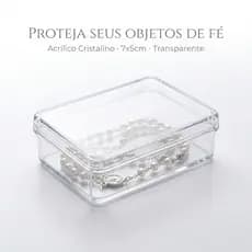 Caixinha Retangular Transparente Achatada Lembrancinha 7x1,5cm Terço Festa Artesanato Biscuit