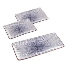 Kit 3 Pratos Retangulares Para Sushi Koji Porcelana Wolff Decoração Mesa Posta Oriental