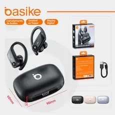 Basike Fone de Ouvido Sem FioTWS IPX6 Cancelamento de Ruído Ba-FON318