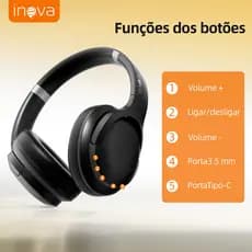 INOVA  Original sem fio anti-ruído fone de ouvido bluetooth efeito de som de alta fidelidade