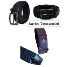 Cinto Elástico Trançado Unissex Ponteiras Em Couro Sintético-Promoção-Pequenos defeitos (PONTEIRAS DESCASCANDO)