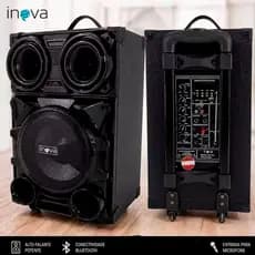 Caixa De Som 8000 Watts Inova Com Microfone Completa-Funciona Somente Conectada a Energia
