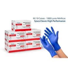 Kit 5 Caixas Luva Nitrílica Sem Pó 500 Unidades Alta Resistência-Atacado