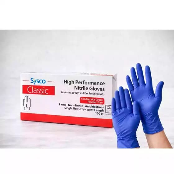 Luva Nitrílica Azul De Alto Desempenho Sysco Classic-Atacado