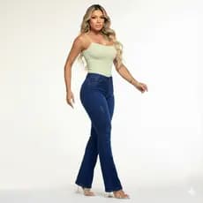 Calça Jeans Flare Empina Bumbum Rodeio Cós Alto Premium