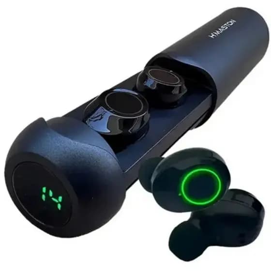 Fone Gamer Sem Fio H'maston F915 com LED Verde  Fone Bluetooth In-ear com Microfone