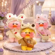 Brinquedo Pelúcia Lalafanfan Paper Duck Pato Kawaii Tiktok Fofo Patinho