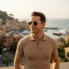 Óculos de Sol Masculino Feminino Redondo Old Money Portofino
