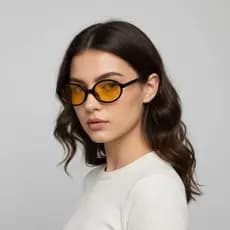 Óculos de Sol Armação Oval Feminino Hype Elegante Retrô