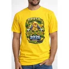 Camisa Estampada Do P ao G3 Copa Brasil 100% Algodão Masculina Feminina Seleção Plus Size Envio Rápido