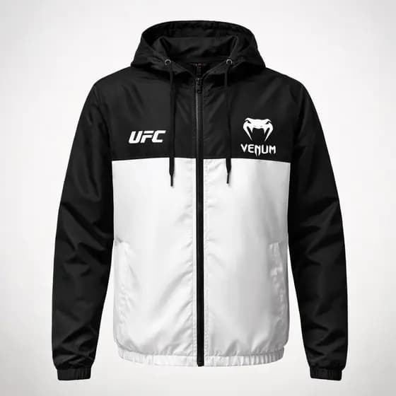 Corta Vento Casaco UFC Blusa De Frio Masculino Feminino Manga Longa Capuz Jaqueta Motociclista Academia Corrida Preta