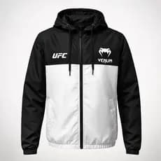 Corta Vento Casaco UFC Blusa De Frio Masculino Feminino Manga Longa Capuz Jaqueta Motociclista Academia Corrida Preta