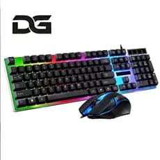 Kit Gamer Teclado e Mouse Iluminação RGB Com Fio USB Semi Mecânico PC Notebook H8