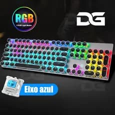 Kit Teclado Semi Mecânico Mouse Gamer Combo Gamer 3200dpi RGB LED Iluminado com fio Keyboards H7