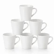 Jogo 6 Xicaras 120ml Branca De Porcelana Para Sua Cozinha Café e Chá Qualidade Premium