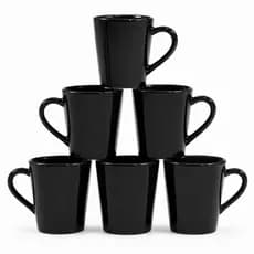 Kit Caneca 230ml Tulipa Lisa Porcelana Xicara Para Café Cappuccino Chá Cozinha Mesa Posta Uso
