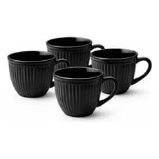 Kit Jogo 4 Xícaras 210ml Caneca Canelada Para Presente