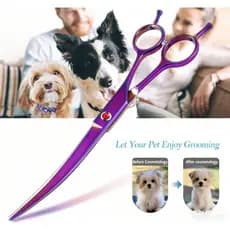 7 polegadas Tesoura tosa para pet, tesoura curva para cães, tesoura para animais