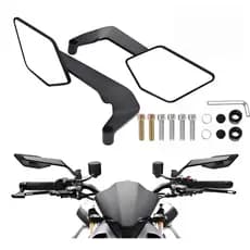 Espelho Retrovisor Quadrado Universal De Liga De Alumínio Para Motocicleta