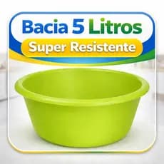Bacia 5L Plástico Resistente Multiuso Cozinha Lavanderia Limpeza Doméstica Prática Colorida Casa