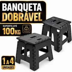 Banqueta Dobrável Até 100kg Portátil Antiderrapante Plástico Reforçado Camping Pesca Uso Diário Resistente
