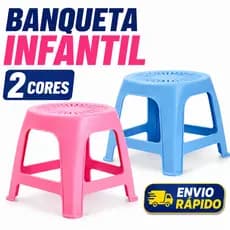 Banquinho Infantil Empilhável Plástico Reforçado 40kg Antiderrapante Azul Rosa Kids Casa Escola Creche