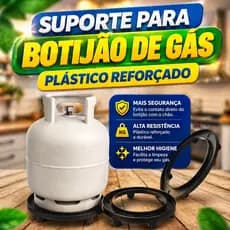 Suporte Botijão Gás Antiderrapante Base Plástico Reforçado Cozinha Área Serviço Estável Resistente