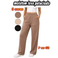 Calça Pantalona Moletom Básica Feminina Estilosa Frio Inverno Dia a Dia Estilosa