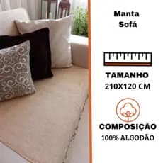 Manta Para Sofá Gigante Decorativa Protetora Luxo 2.10x1.20 Gigante