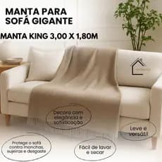 Manta Para Sofá King Luxo Super Gigante 300 X 180 mts Tipo Capa de Sofá