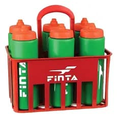Kit 6 Garrafas de Água Squeeze + Cesta Garrafa Futebol 1 Litro Treino Finta