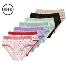 Kit 3 e 2 Calcinhas Estampado Algodão Forrada Conforto