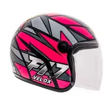 Capacete de Moto Fly F-17 HG Velox Preto/Rosa