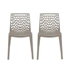 2 Cadeiras Coral Nude Cozinha Mesa Jantar Resistente Deck Varanda