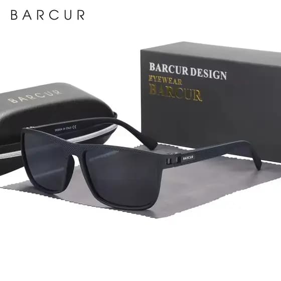 Óculos de Sol Barcur Polarizados TR90 – Design Leve e Proteção UV para Homens e Mulheres
