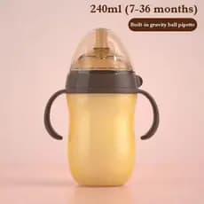 Mamadeira de Silicone 240ml – Garrafinha Infantil para Bebês 0 a 36 Meses, Imita o Seio Materno