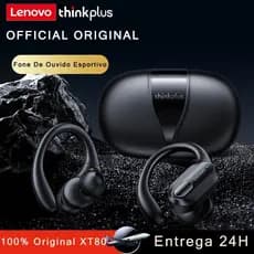 Fone de Ouvido Lenovo XT80 TWS – Bluetooth 5.3, HiFi, Esportivo, À Prova D’Água e com Cancelamento de Ruído