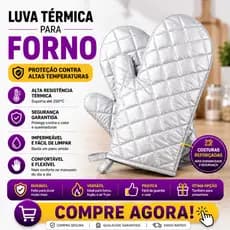 Luvas Térmicas Para Forno Cozinha Air Fryer Resistente ao Calor Premium Quente
