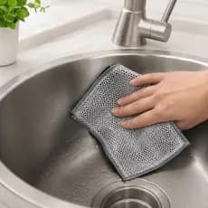 Kit 12 Panos De Limpeza  Bucha Palha de Aço Abrasivo Panela Pia Cozinha Banheiro Inox Zip Detergente