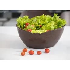 Tigela Saladeira Bowl Oval Servir 1,9lt Marrom Escuro