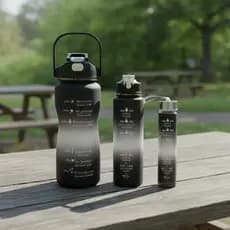Kit  3 Garrafas De Água Squeeze 2l / 700ml / 280ml