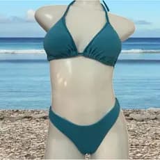 biquíni asa delta luz e Ane azul piscina
