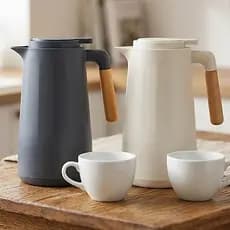 Garrafa Térmica 1L Café Chá Nórdica Luxo Cabo Madeira Alta Conservação