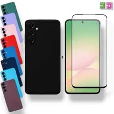 Kit Capa + Película Galaxy A25 Samsung Capinha  Aveludada Anti Impacto Proteção Premium