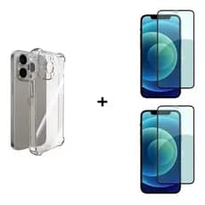 Capa + Película 3D Vidro IPhone 13 Pro Max Capinha Transparente Anti Impacto Proteção Premium
