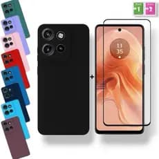 Capa + Película Moto G56 Capinha Aveludada Motorola Anti Impacto Proteção Premium