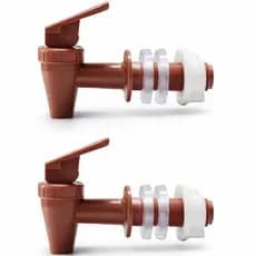 Kit 2 Torneiras Marrom Longa Toque Para Filtro De Barro Bebedouro De Agua Por Gravidade