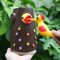 Brinquedo Magnético De Madeira Pica-Pau Com Chifres Para Bebê E Aniversário